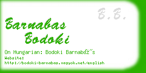 barnabas bodoki business card